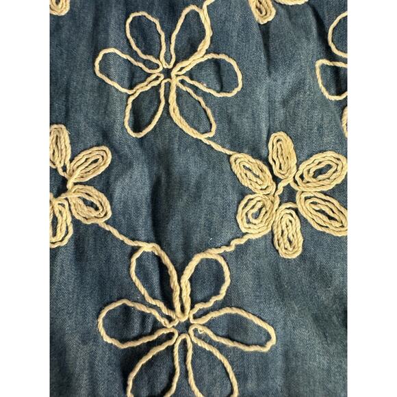 Label by Five Twelve Dress Women’s  Size 4 Chambray Blue White Embroidery Boho - Picture 8 of 9